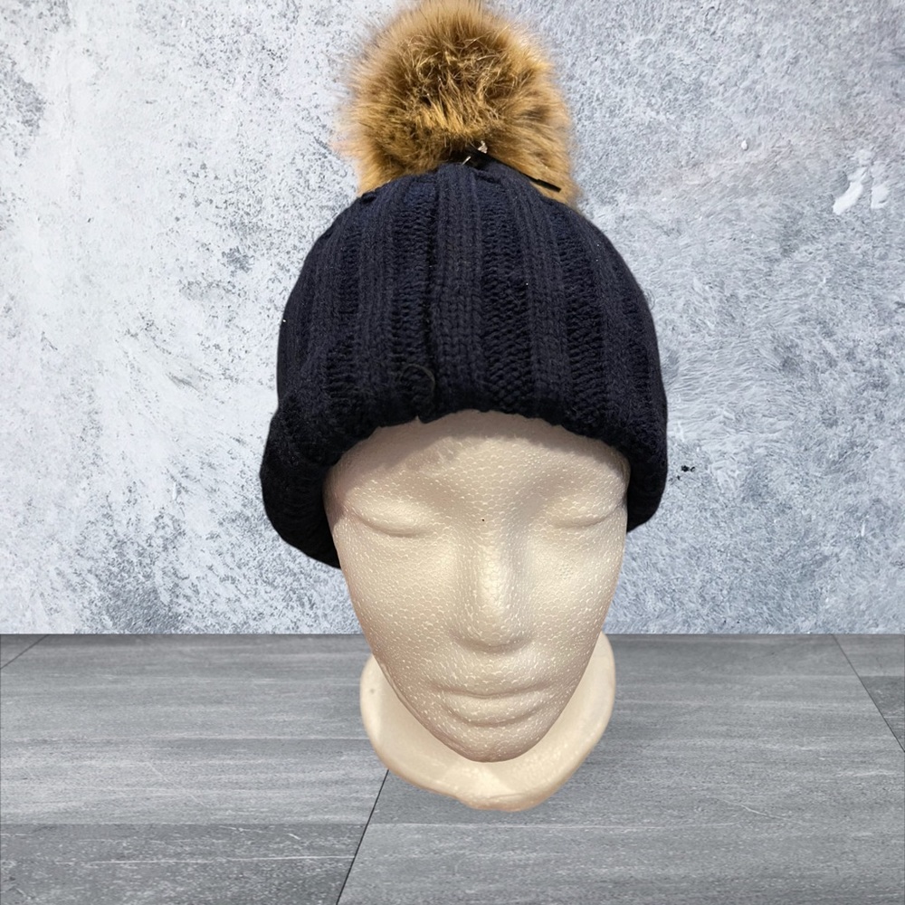 Justin & Taylor Inc Navy Blue with Tan Pom Pom. NWT